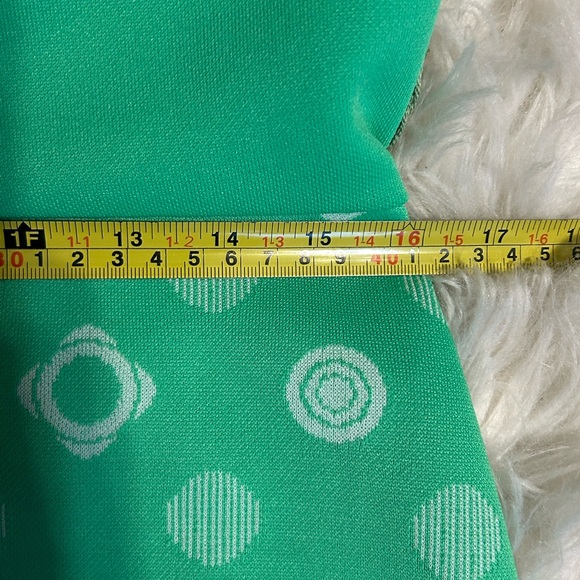 Vintage 60’s 70’s Green White Women’s 3 piece Dress Retro geometrical‎ circles - Picture 10 of 14